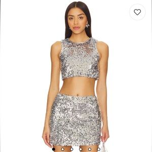 Camila Coelho Izabel Top in Silver